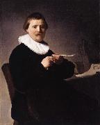 REMBRANDT Harmenszoon van Rijn Portrait of a man trimming his quill (mk33) oil painting artist